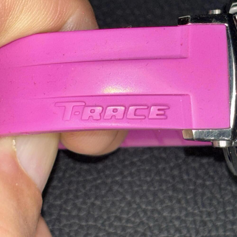 Tissot T-race Pink/silver Dial Pink Silicone Strap Swiss Quartz Chronograph - Picture 5 of 15